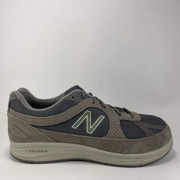 New Balance 877 Walking Shoes Mens Size 10.5 Extra Wide EEEE Gray Suede Lace Up - Picture 1 of 9